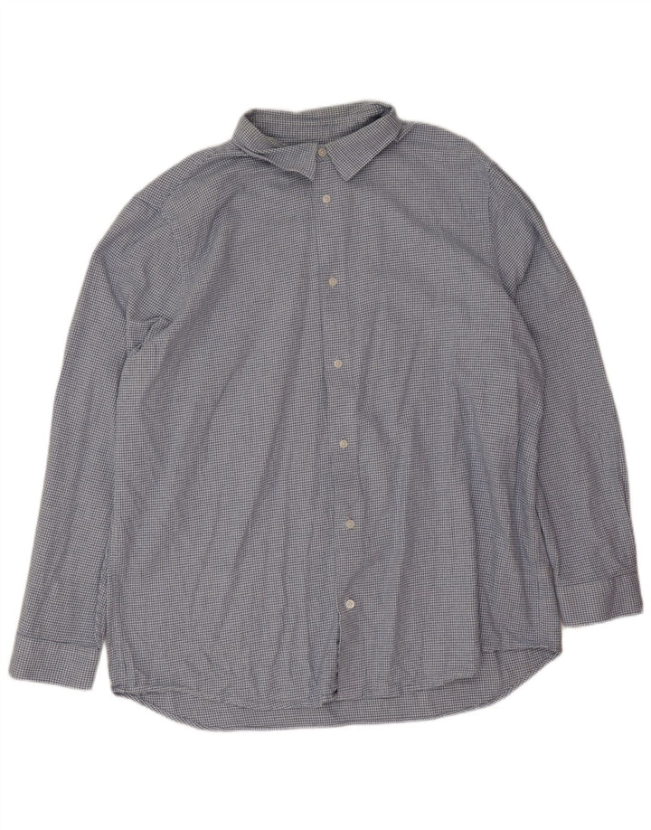 Marks & Spencer Męska koszula flanelowa 2XL, niebieska, bawełniana w pepitkę