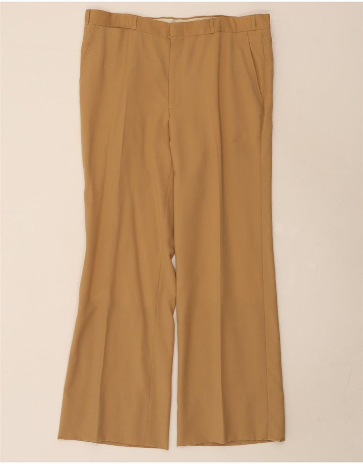 Vintage męski garnitur zapinany na 2 guziki UK 38 Medium W36 L29 beżowy
