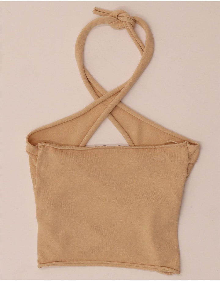 Damski top Zara Crop Top UK 8 Small Beżowa Wiskoza