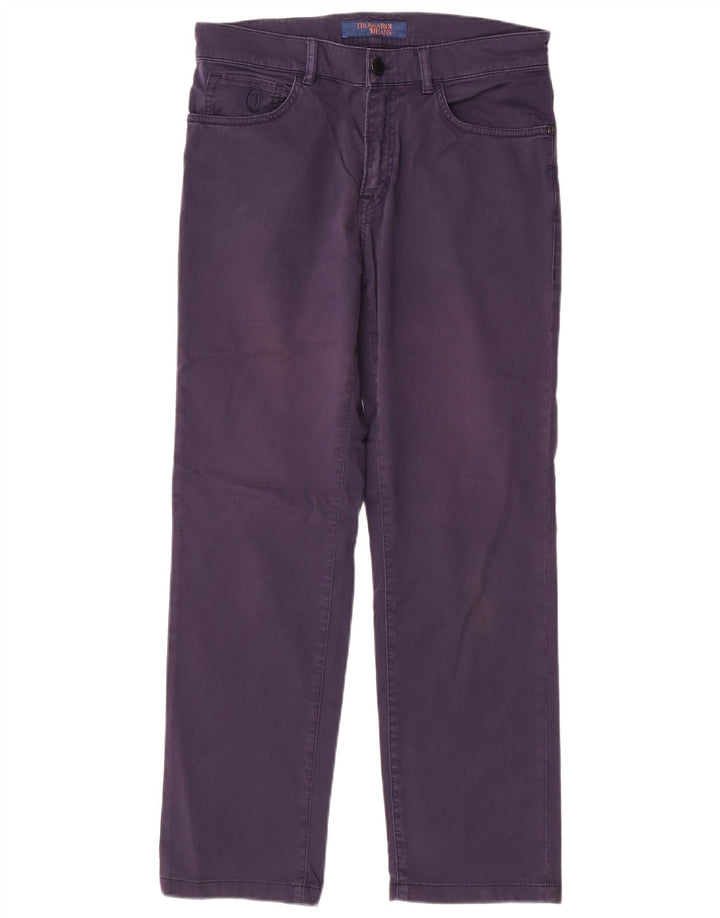 Proste spodnie damskie TRUSSARDI W29 L28 granatowe