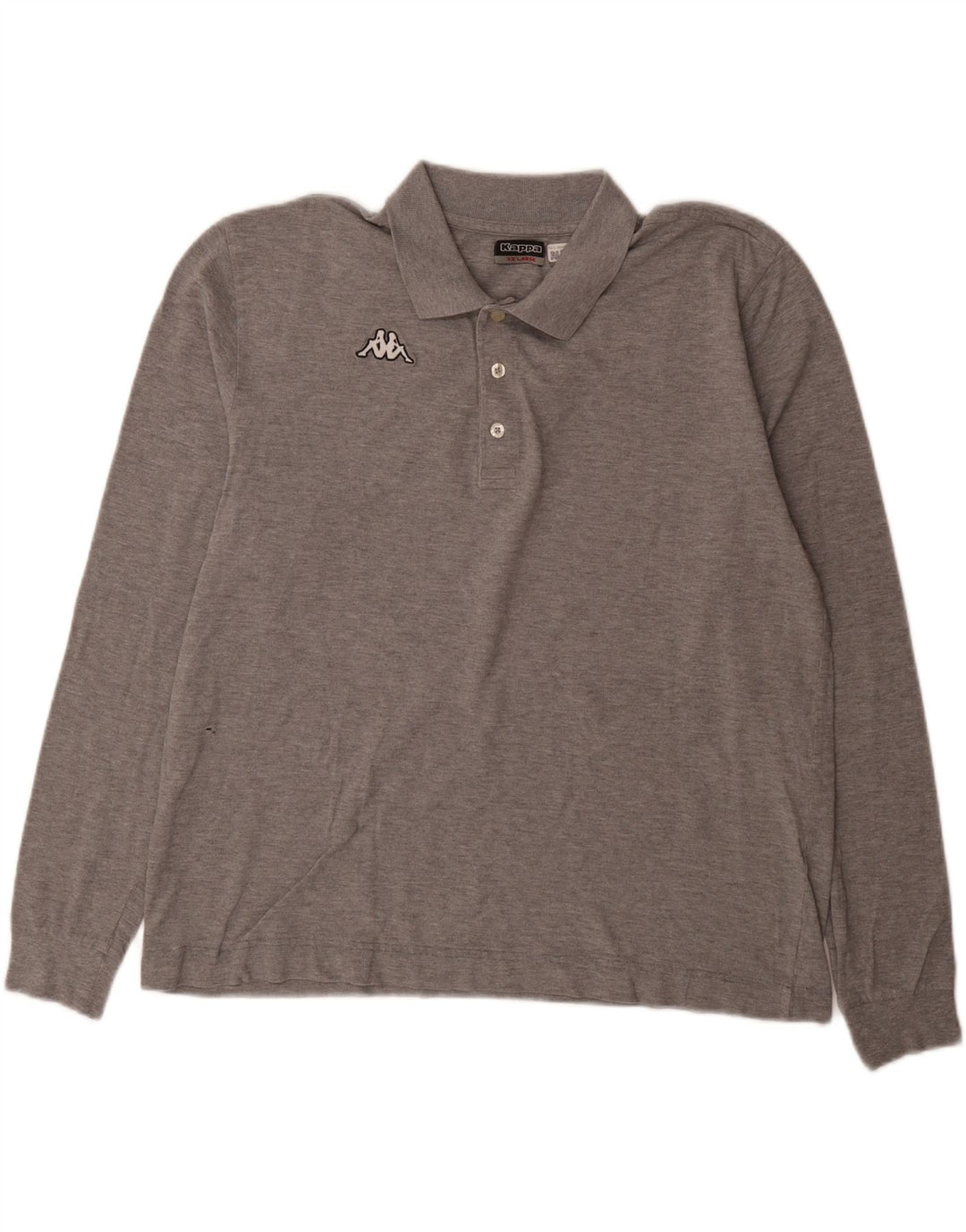 KAPPA Mens Long Sleeve Polo Shirt 2XL Grey Vintage Kappa and Second-Hand Kappa from Messina Hembry 