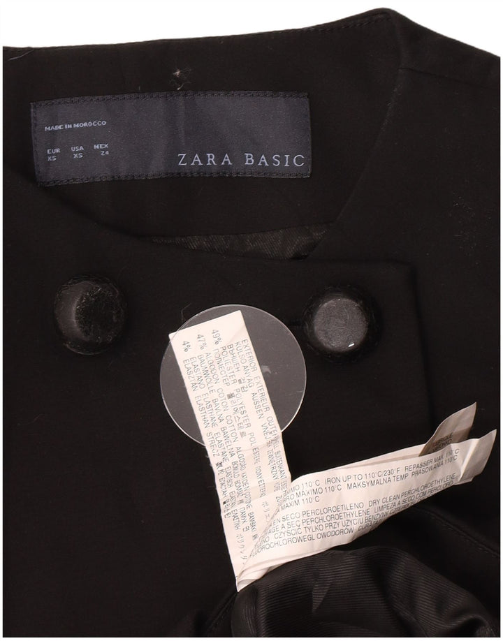 Damski dwurzędowy płaszcz Zara UK 6 XS, czarny poliester