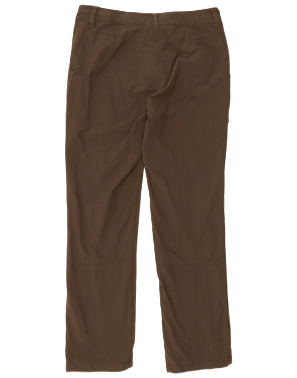 ROHAN Womens Straight Hiking Trousers UK 12 Medium W30 L30 Khaki Polyamide