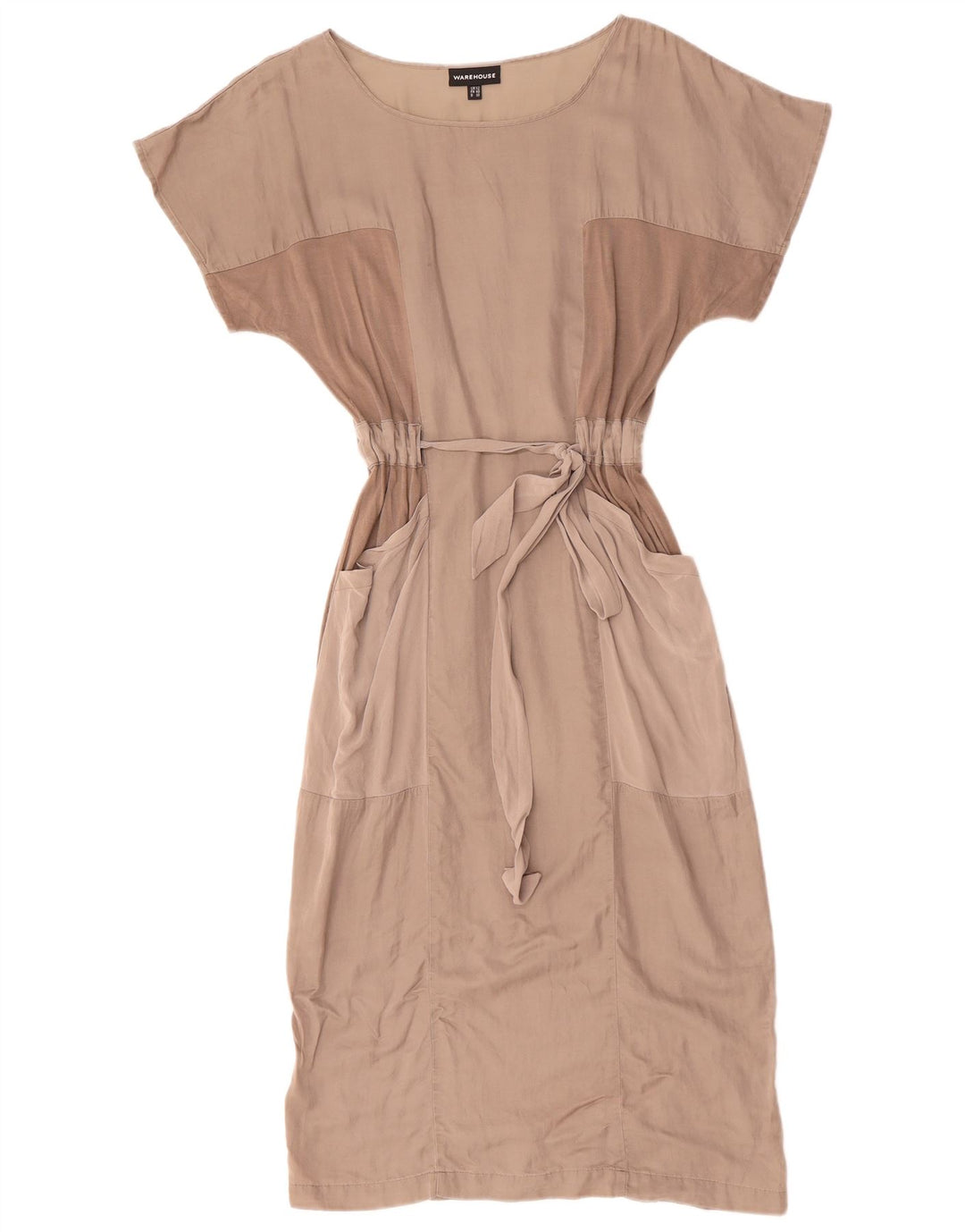 WAREHOUSE Damska sukienka maxi Batwing UK 12, bawełniana w kolorze średniej szarości