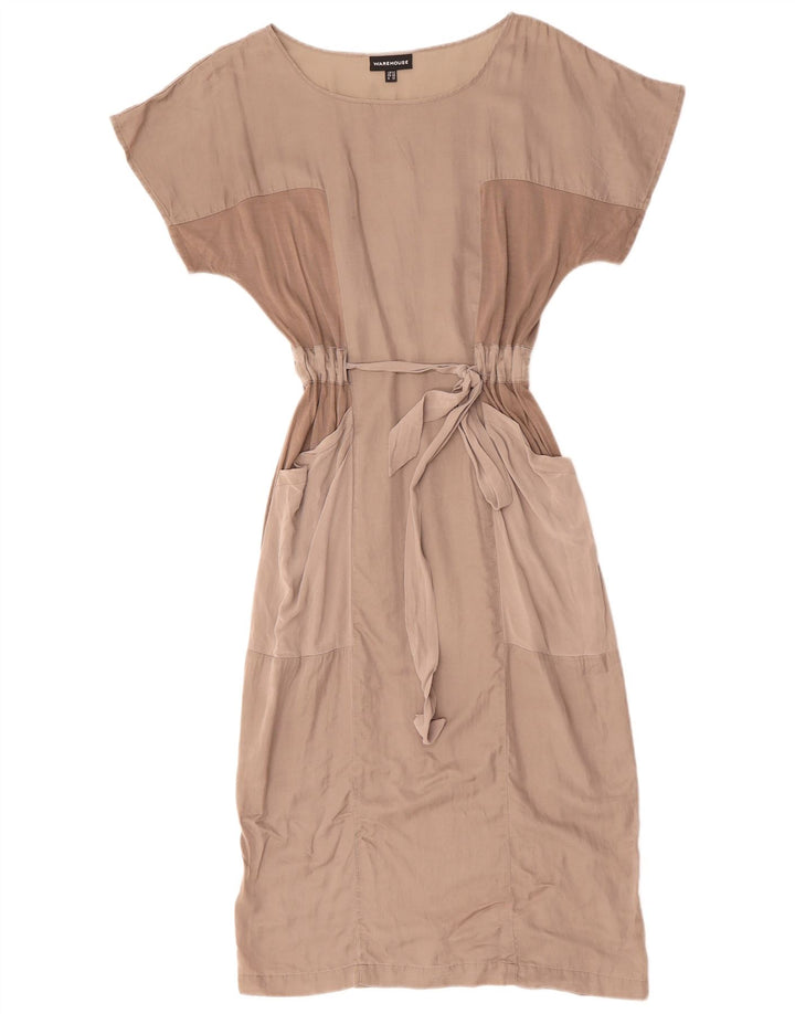 WAREHOUSE Damska sukienka maxi Batwing UK 12, bawełniana w kolorze średniej szarości