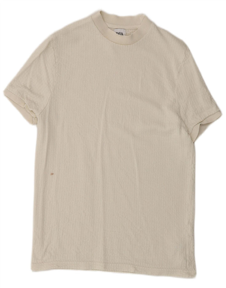 Męski T-shirt Zara, mały, biały Lyocell