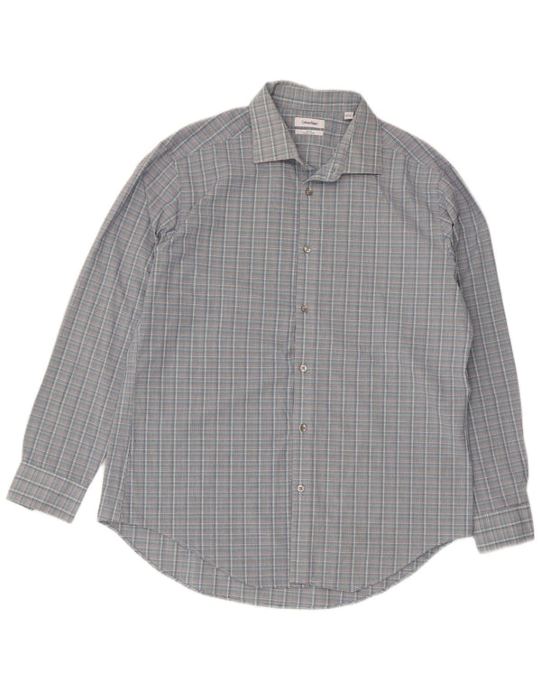 Koszula męska Calvin Klein Slim Fit, rozmiar 16, 1/2, duża, szara krata