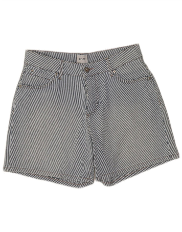 Damskie spodenki codzienne Mustang W27 Małe niebieskie bawełniane w prążki