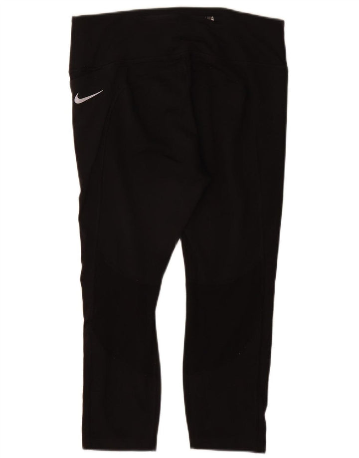 Damskie legginsy NIKE Dri Fit Capri UK 14, duże, czarne, poliestrowe