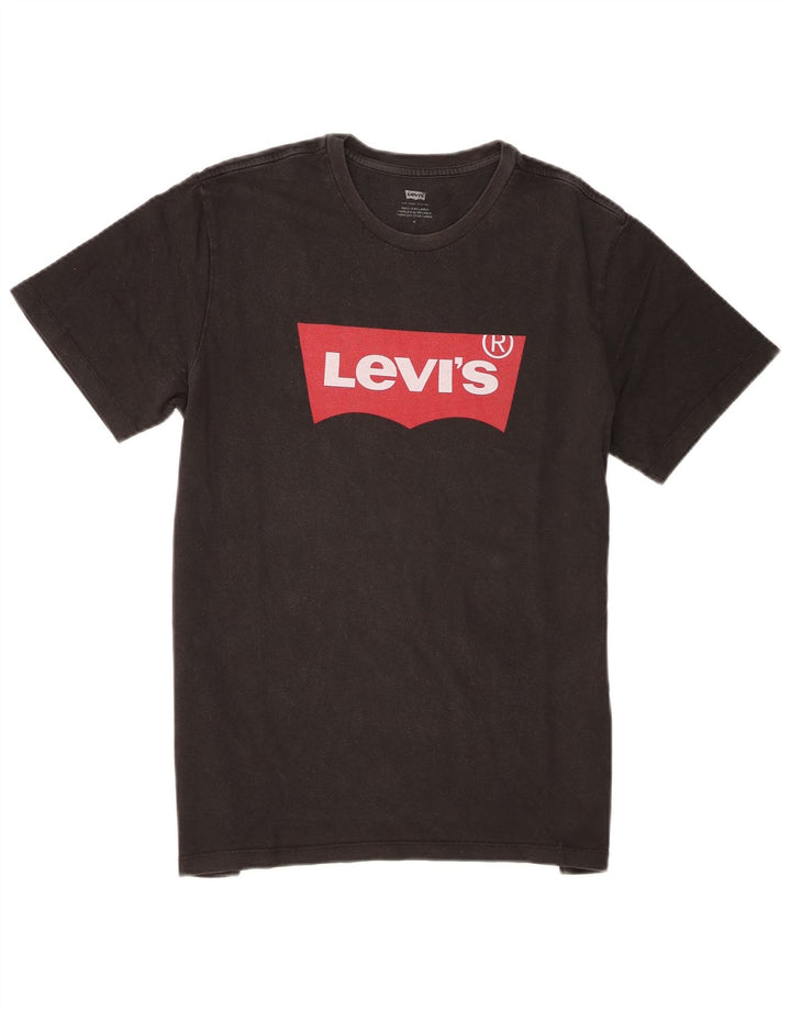 Męska koszulka z grafiką Levi's, średnia czarna bawełna
