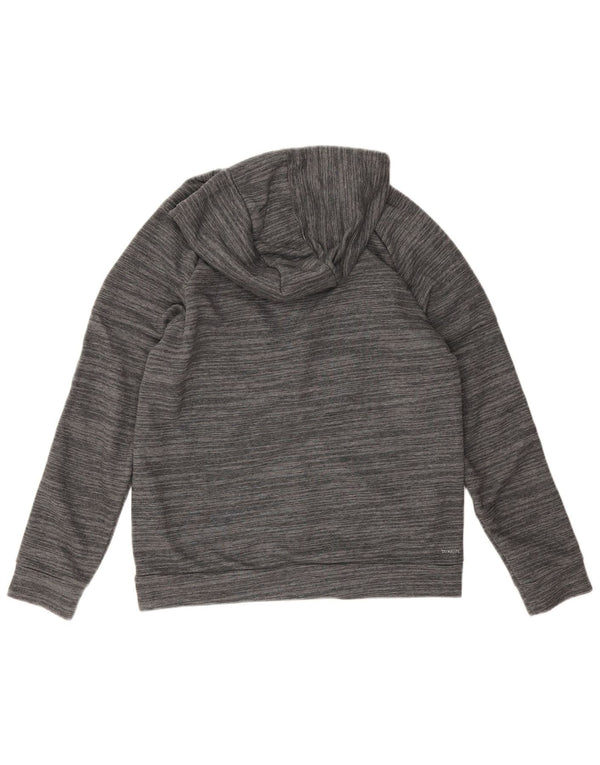 Adidas Damski sweter z kapturem Climalite Zip UK 12/14 Średni szary nakrapiany