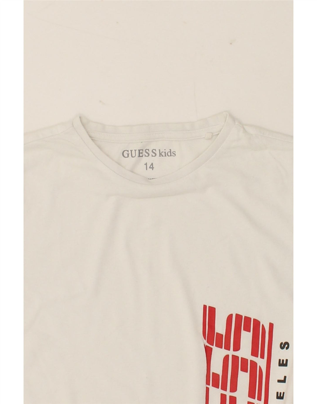 GUESS Boys Graphic Top Long Sleeve 13-14 Years White Cotton Vintage Guess and Second-Hand Guess from Messina Hembry 