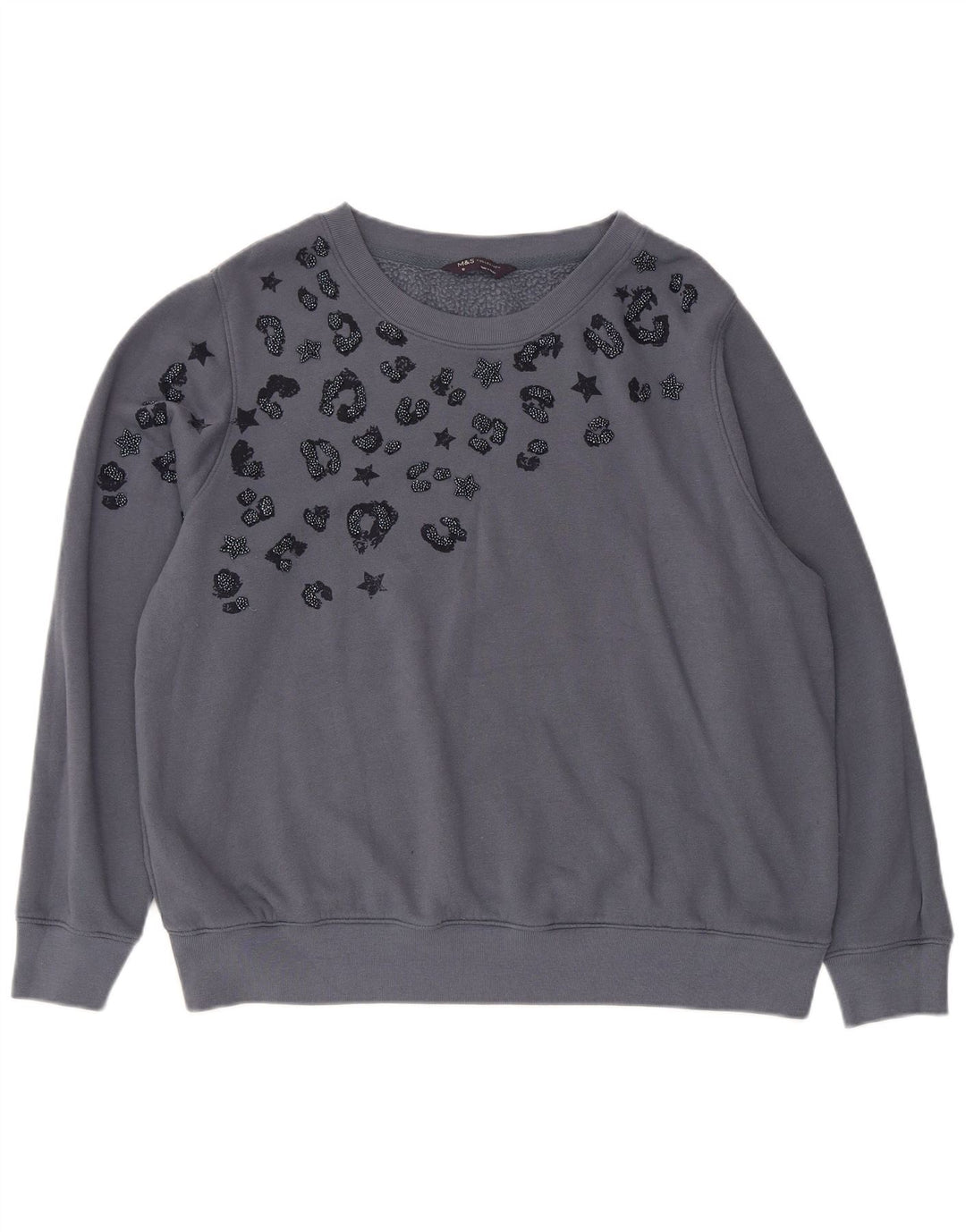 Damski sweter Marks & Spencer z abstrakcyjnym wzorem, UK 18 XL, szary