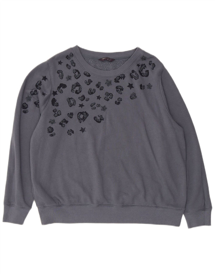 Damski sweter Marks & Spencer z abstrakcyjnym wzorem, UK 18 XL, szary