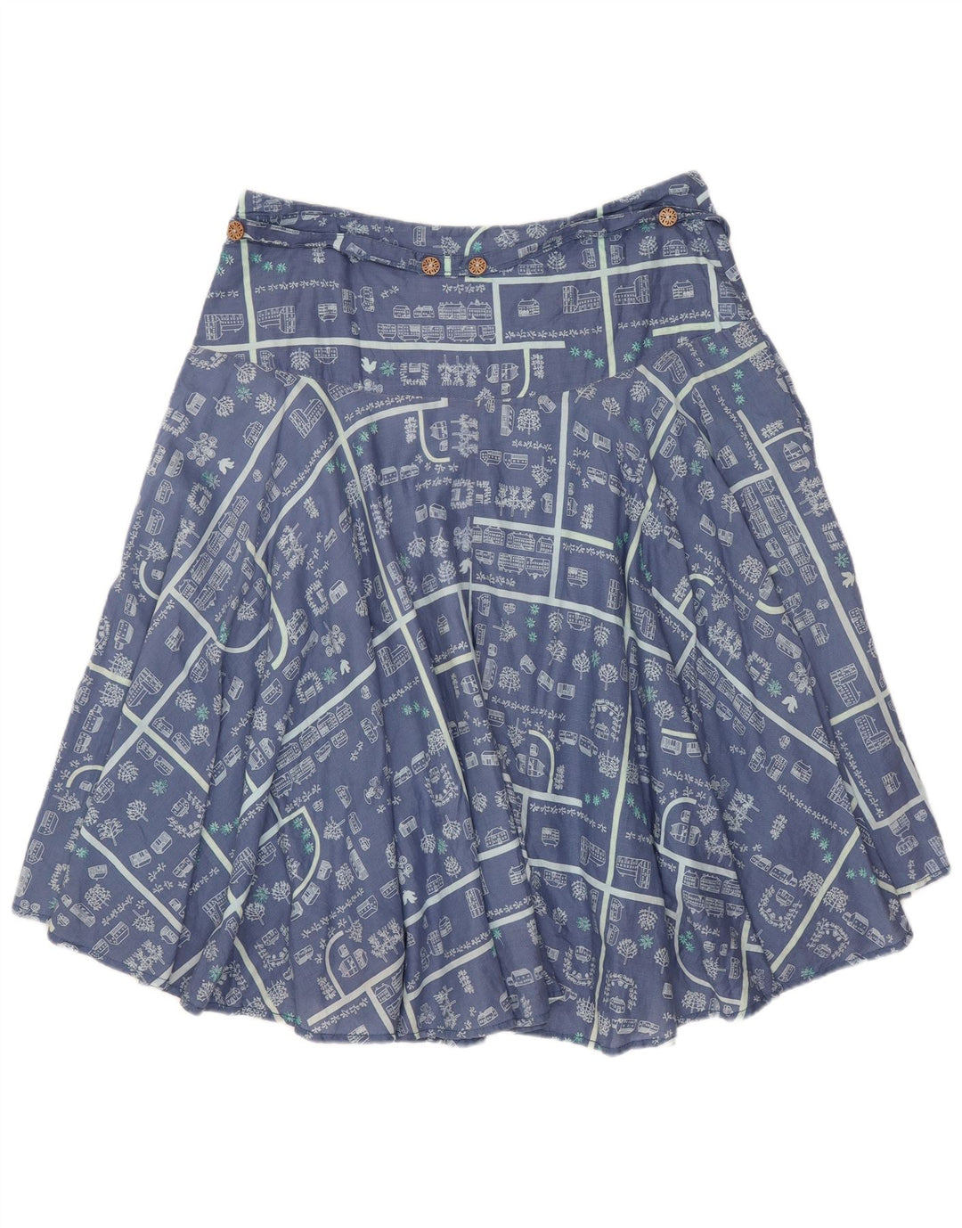 Damska spódnica w kształcie litery A White Stuff UK 12 Medium W30 Niebieska bawełna