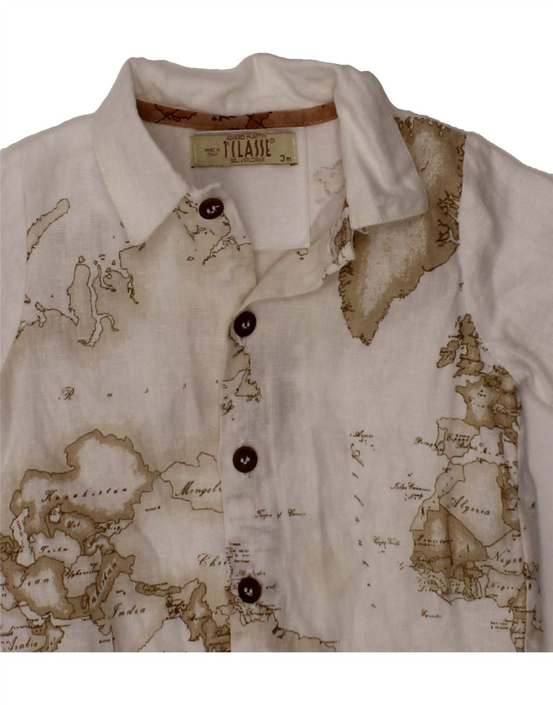 ALVIERO MARTINI Baby Boys Abstract Pattern Shirt 0-3 Months Off White Vintage ALVIERO MARTINI and Second-Hand ALVIERO MARTINI from Messina Hembry 