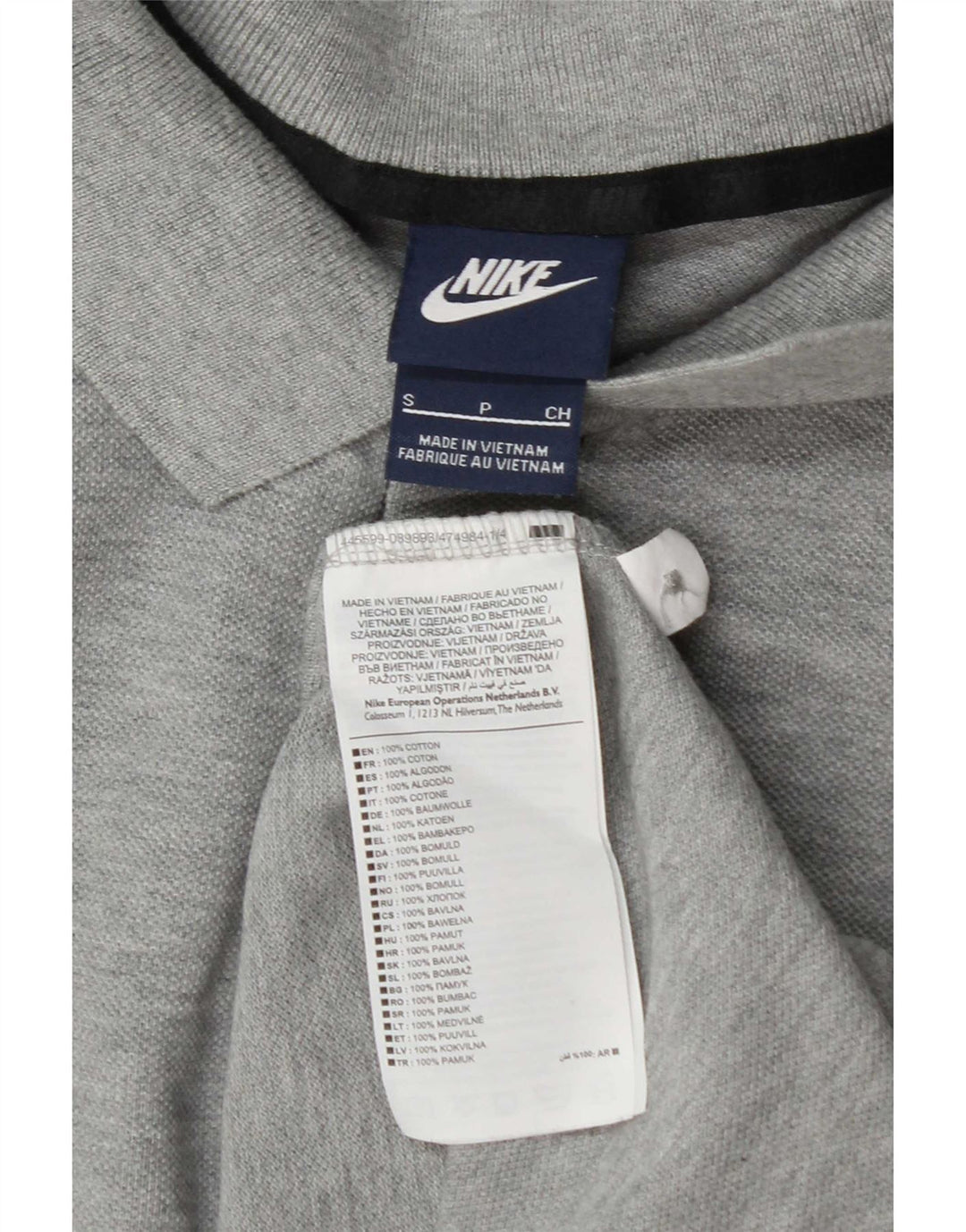 Męska koszulka polo Nike, mała, szara, bawełniana