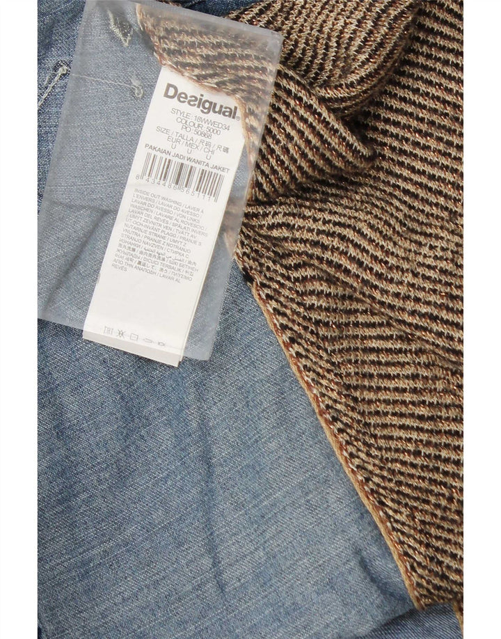 Damska jeansowa bluzka koszulowa Desigual UK 18 XL Wielobarwna patchworkowa wiskoza