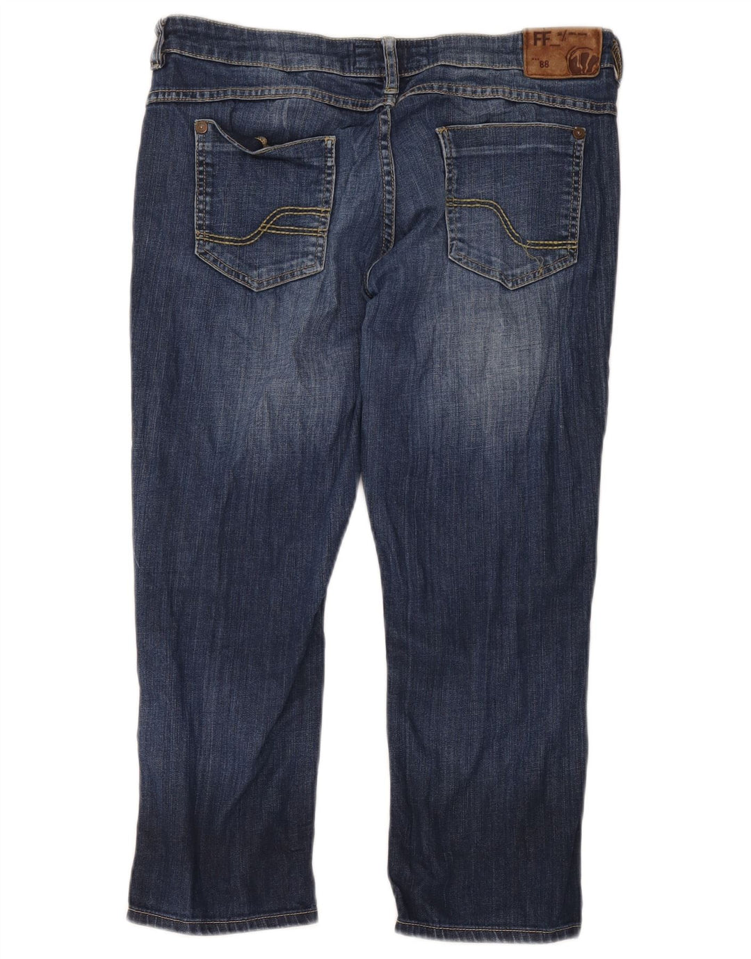 Damskie jeansy przycięte Fat Face UK 12 Medium W34 L23 Niebieskie bawełniane