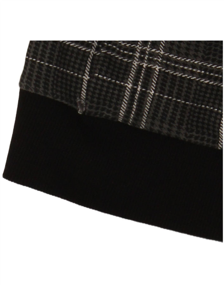 Damski sweter z kapturem i zamkiem błyskawicznym Freddy UK 10, mały, szary, bawełniany w kratkę