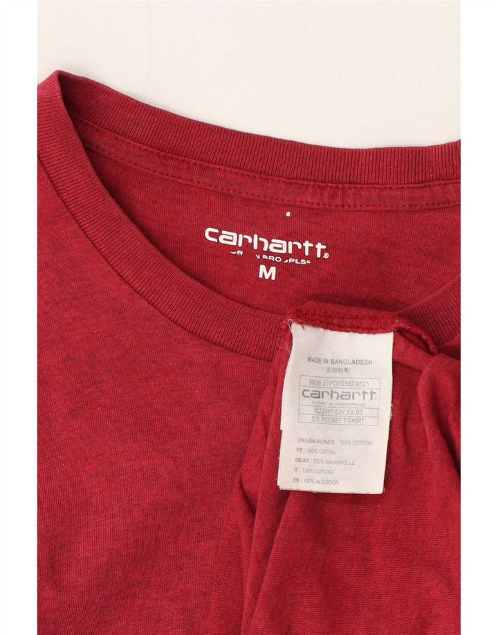 T-shirt męski Carhartt, bawełniany, w kolorze średniej czerwonej plamki