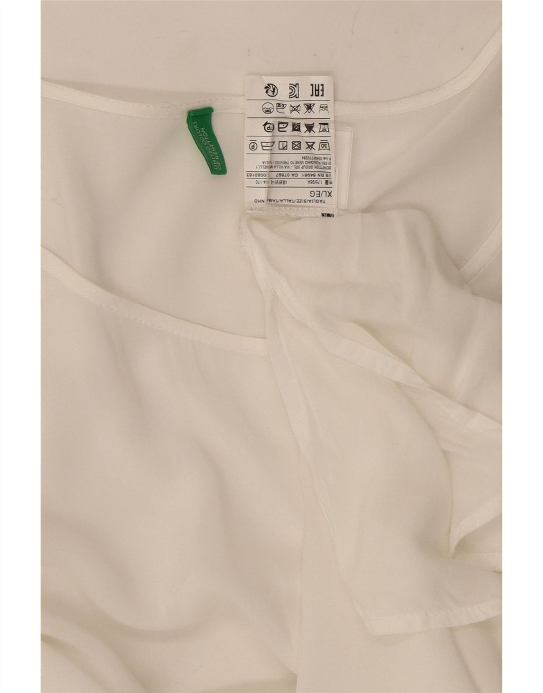 Damski top Benetton z rękawem 3/4, UK 18 XL, biała wiskoza