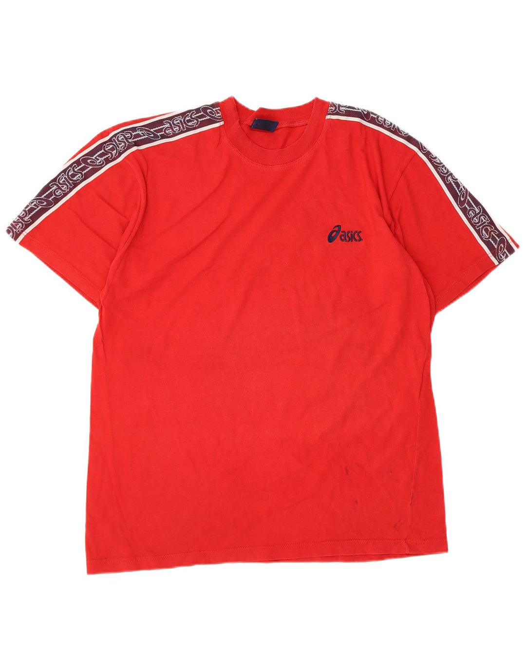 Męska koszulka z grafiką ASICS, bawełniana koszulka w kolorze średniej czerwieni