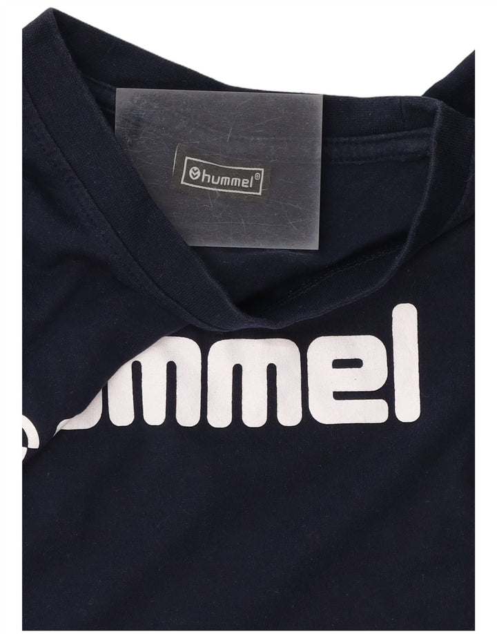 Męska koszulka z grafiką HUMMEL Top, średnia, granatowa, bawełniana