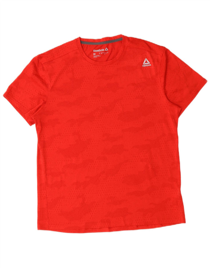 T-shirt męski Reebok Top, średni czerwony kamuflaż, poliester
