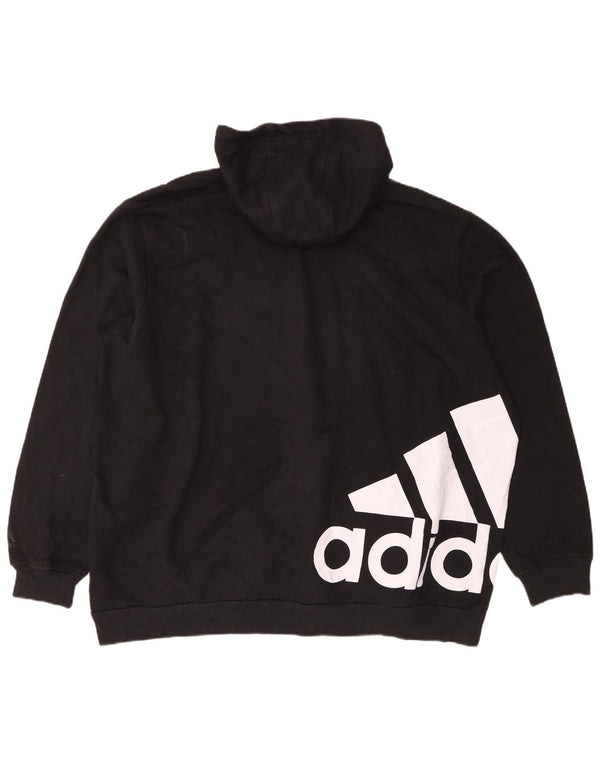 Męska bluza z kapturem Adidas o luźnym kroju XL, czarna, bawełniana