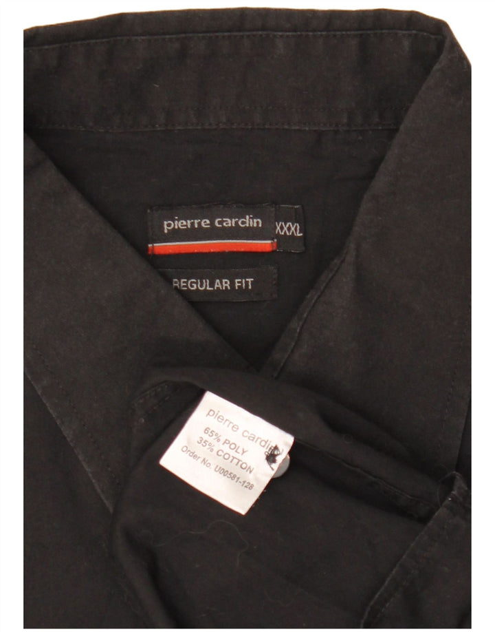 Męska koszula z krótkim rękawem Pierre Cardin o regularnym kroju, 3XL, czarny poliester