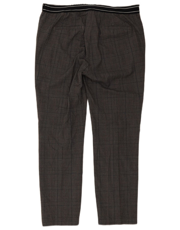 Damskie spodnie chino Zara XL W32 L27 Szara krata, poliester