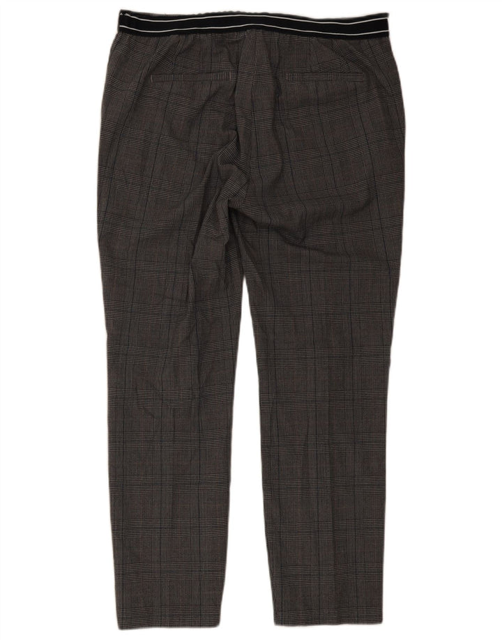 Damskie spodnie chino Zara XL W32 L27 Szara krata, poliester