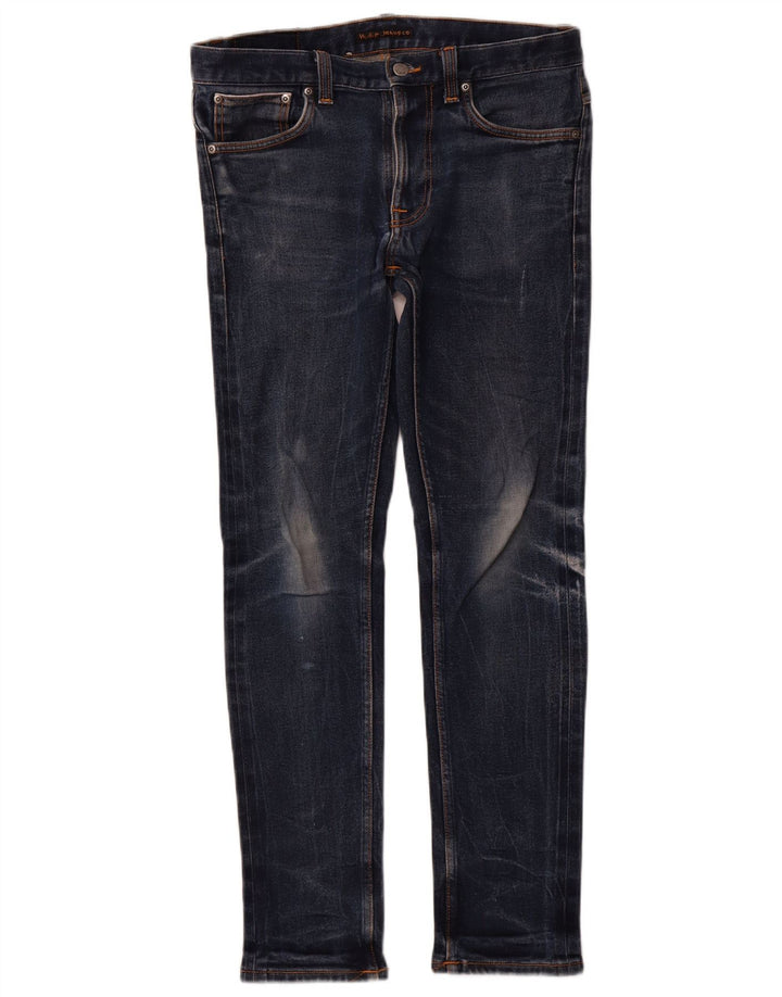 NUDIE JEANS Męskie jeansy obcisłe W32 L32 Niebieskie bawełniane