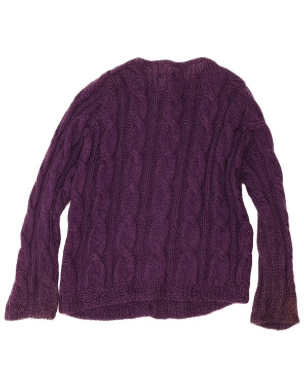 Vintage damski sweter oversize UK 18 XL fioletowy