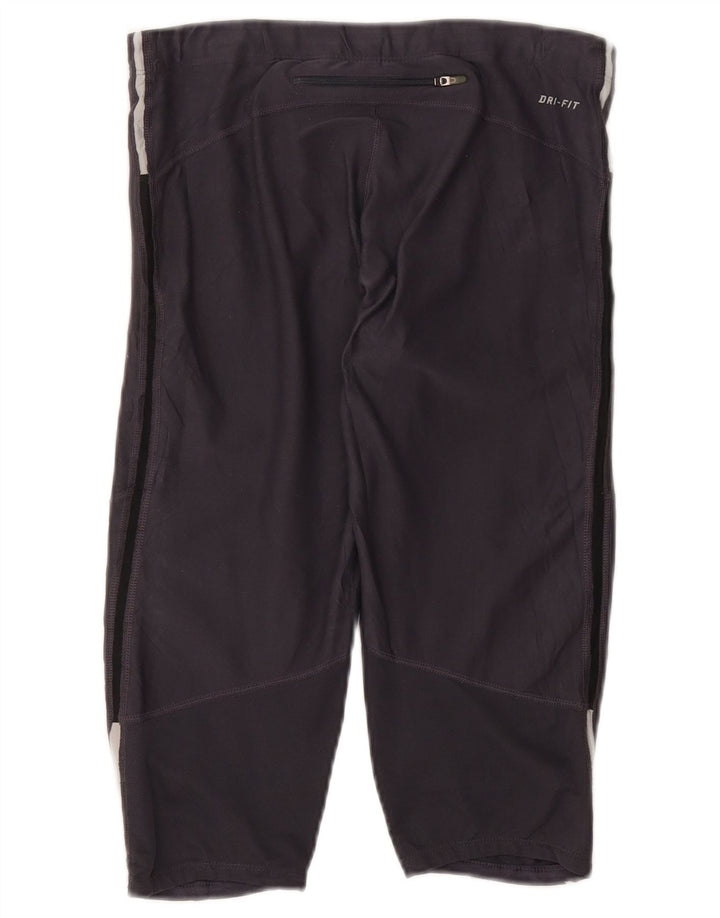 Damskie legginsy Nike Dri Fit Capri UK 12, średni szary poliester