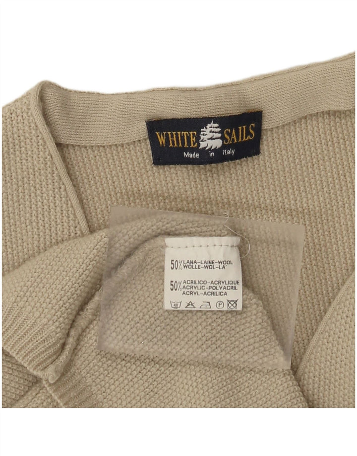 Męski sweter bez rękawów White Sails w kolorze średniej beżowej wełny