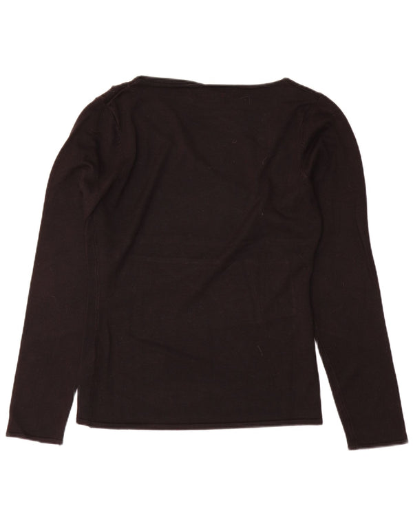 Damski sweter Guess z graficznym dekoltem w łódkę UK 14, duża czarna wiskoza