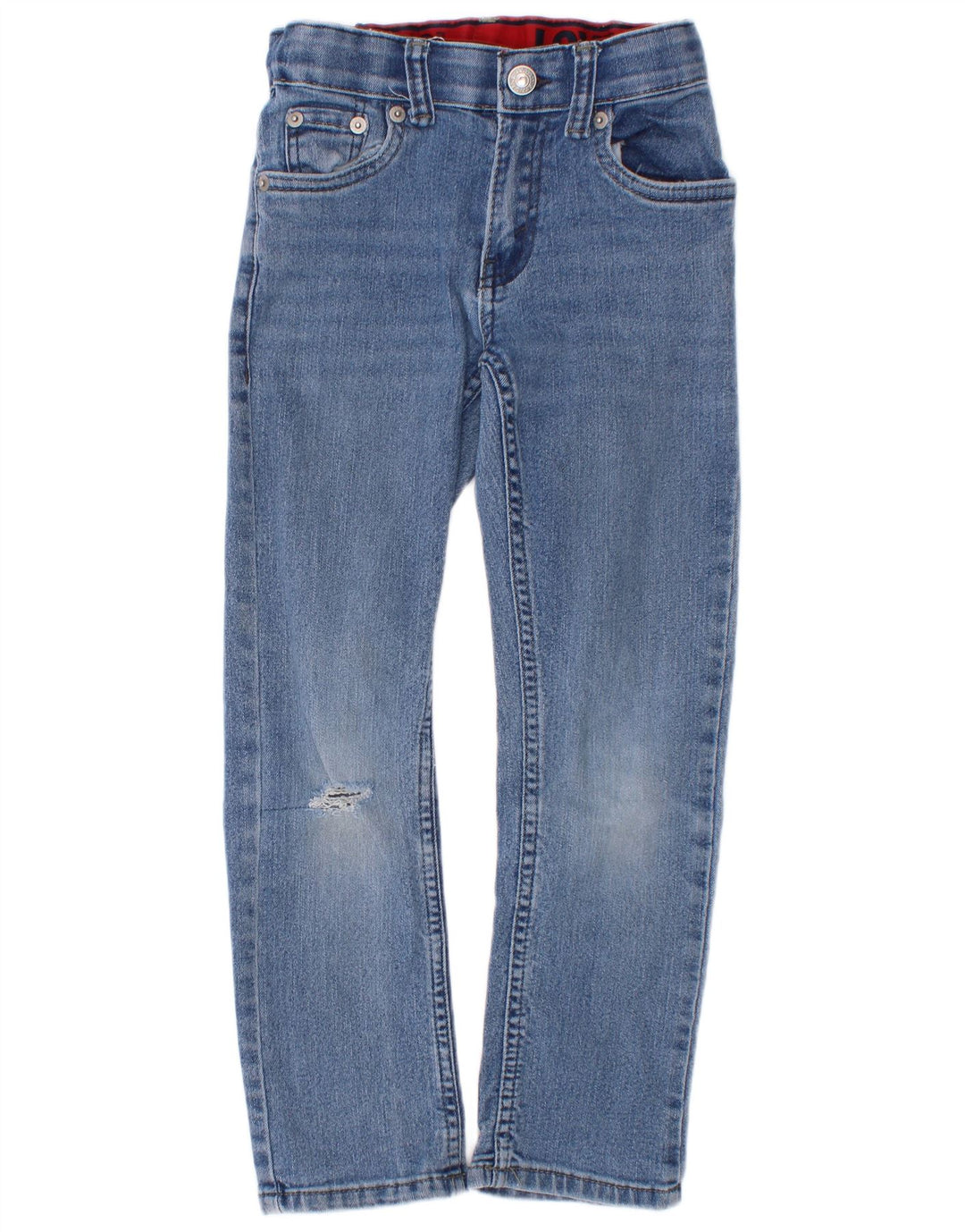 Chłopięce dżinsy Levi's z przetarciami, proste, 6-7 lat W22 L21, niebieska bawełna
