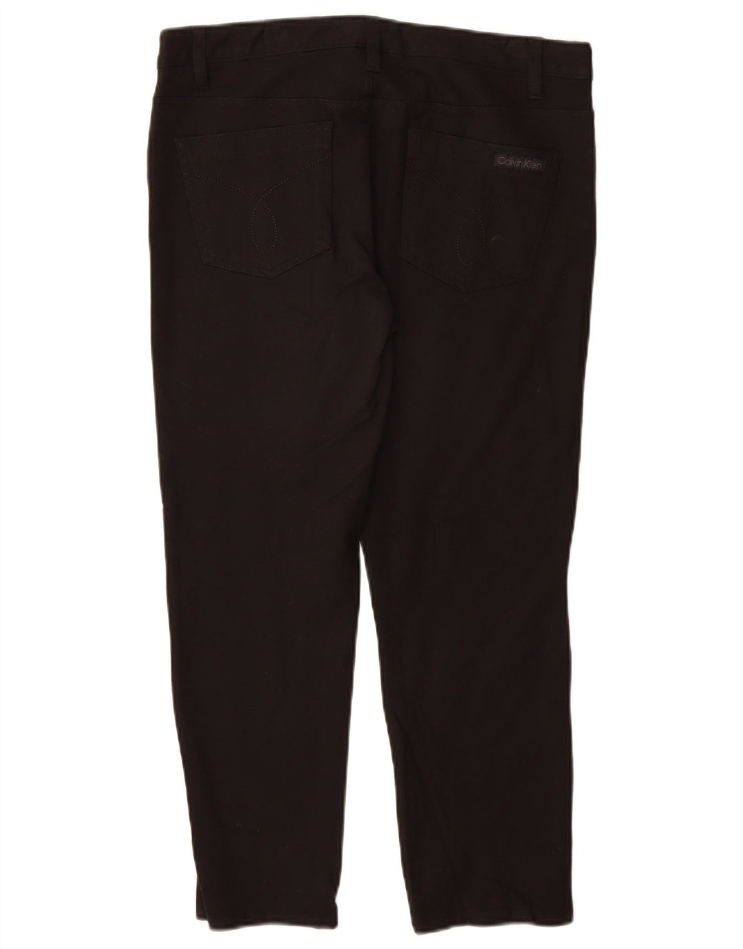 CALVIN KLEIN Damskie spodnie typu slim casual US 12 Large W30 L26 Czarna wiskoza