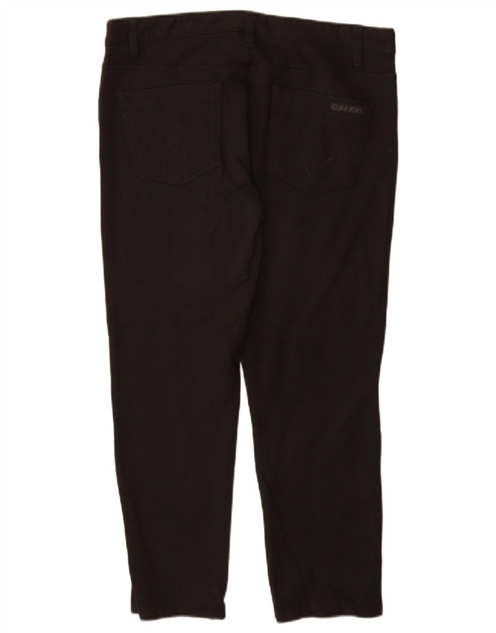 CALVIN KLEIN Damskie spodnie typu slim casual US 12 Large W30 L26 Czarna wiskoza