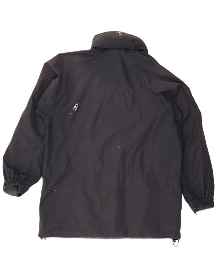 Męska kurtka przeciwdeszczowa z kapturem Berghaus UK 40, duża, granatowa, nylonowa