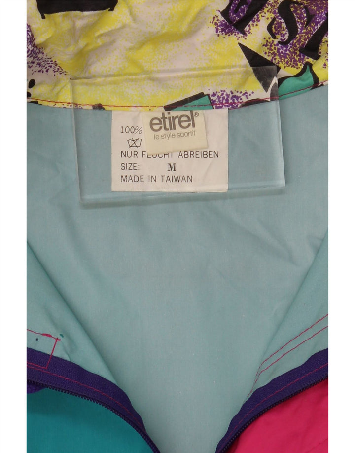 ETIREL Mens Hooded Rain Jacket UK 38 Medium Multicoloured Colourblock Vintage Etirel and Second-Hand Etirel from Messina Hembry 