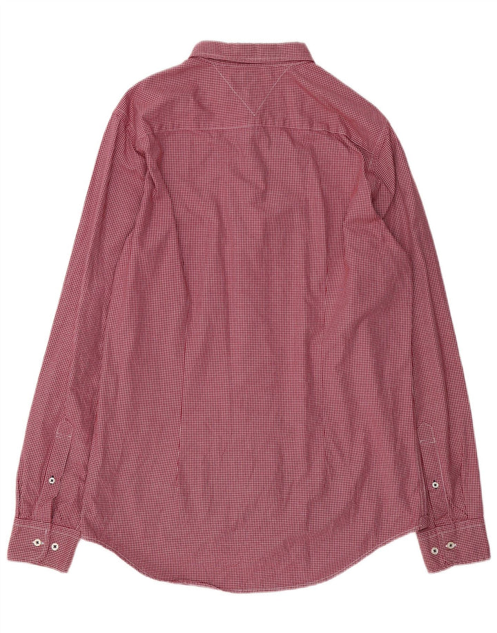 Męska koszula slim fit TOMMY HILFIGER, duża, bawełniana w czerwoną kratę