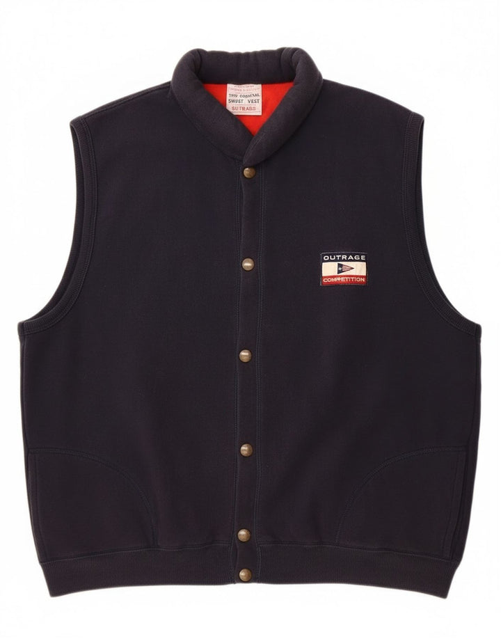 Męska bluza dresowa bez rękawów Outrage, 2XL, granatowa, bawełniana