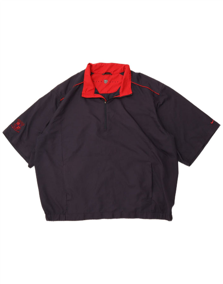Męski dres z krótkim rękawem i zamkiem błyskawicznym NIKE, 2XL, granatowy