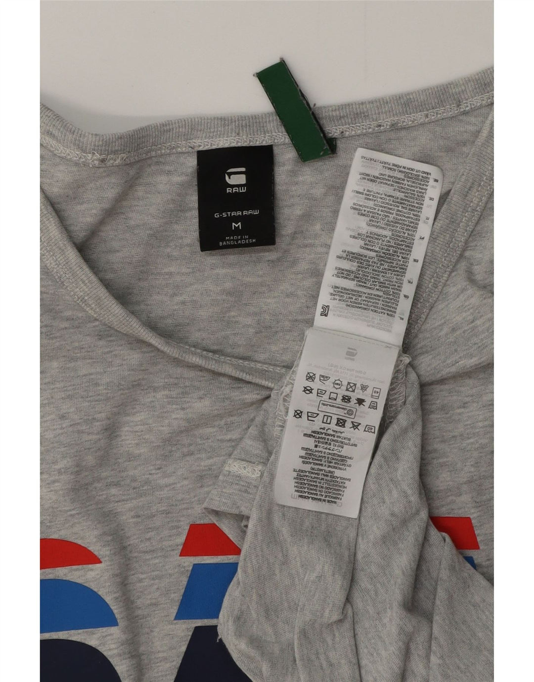 Męska koszulka z grafiką G-STAR, średnia, szara, bawełniana nakrapiana