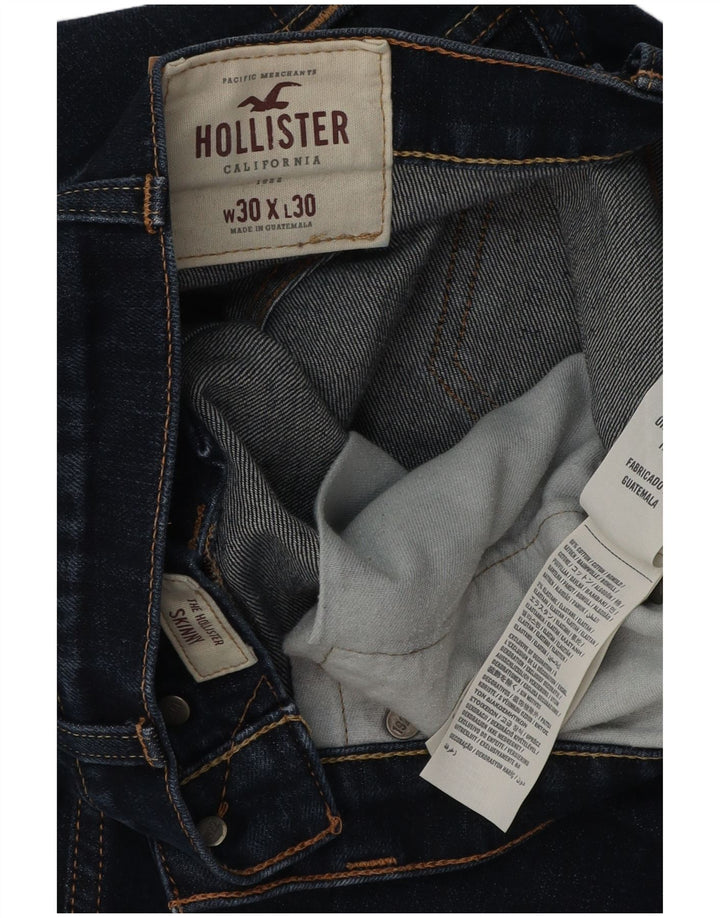 HOLLISTER Męskie proste dżinsy W30 L30 Granatowa bawełna