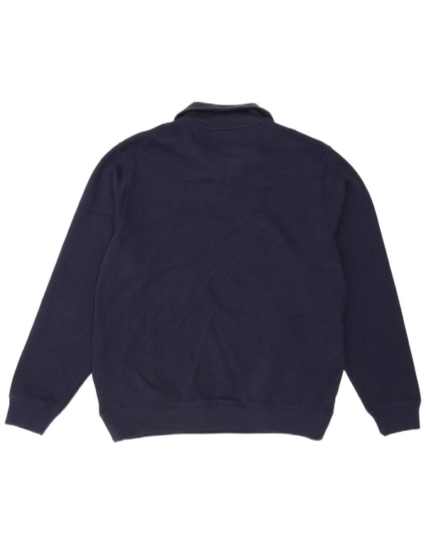 Lacoste Męski sweter z zamkiem błyskawicznym, rozmiar 6 XL, granatowy, bawełniany