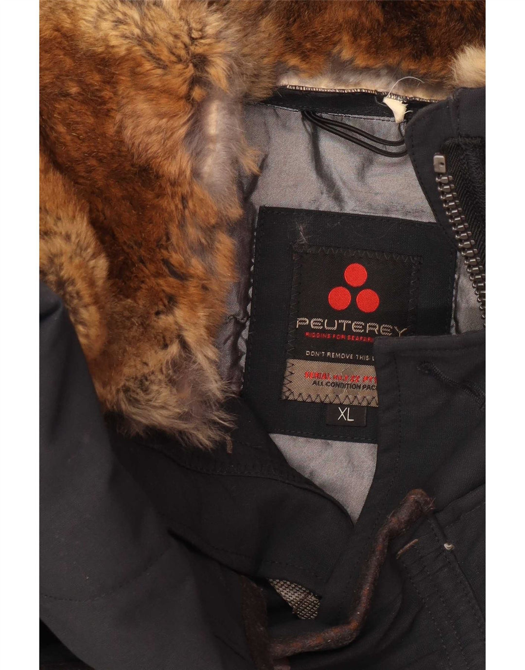Męska kurtka parka PEUTEREY UK 42 XL granatowa, poliamidowa